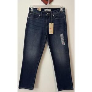 Levis Womens 8/29 Mid-Rise Skinny Crop Dark-Wash Denim Blue Jeans NEW! A1363